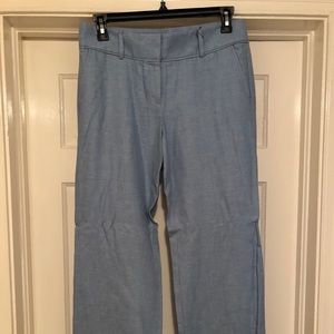 LOFT Marissa Trouser, Size 6, Blue Linen